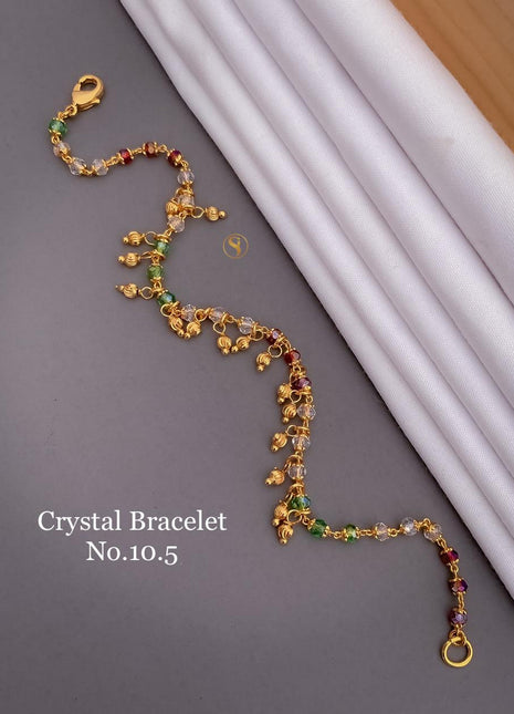 Pearl & Crystal Green-Pink Bracelet