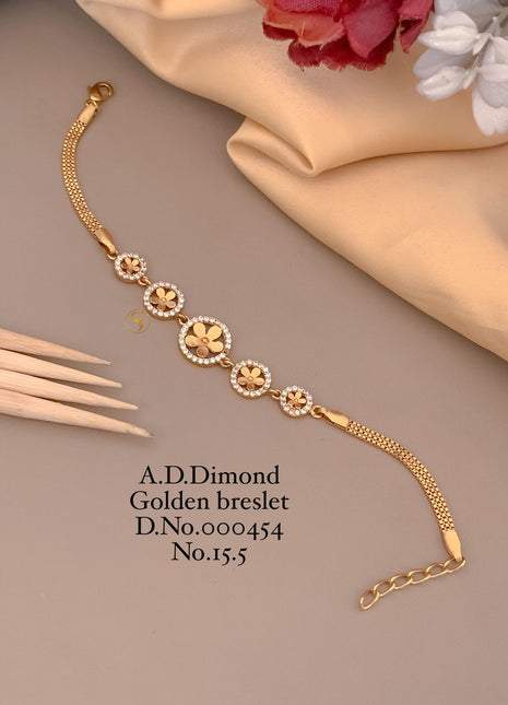 Violet Gold-Plated Double Crystal Bracelet