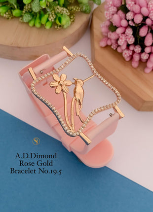 Rose Gold Floral Round Bracelet