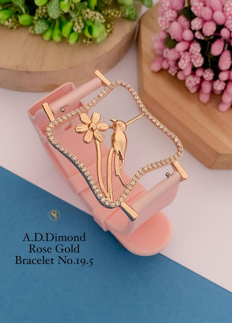 Rose Gold Floral Round Bracelet