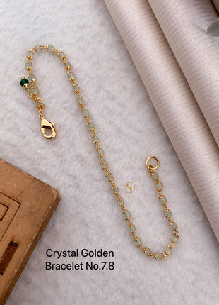 Pistachio Green Crystal Gold Bracelet