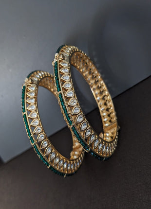 Gold-Plated Bangles with Pearl Lining