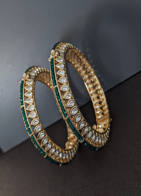 Gold-Plated Bangles with Pearl Lining