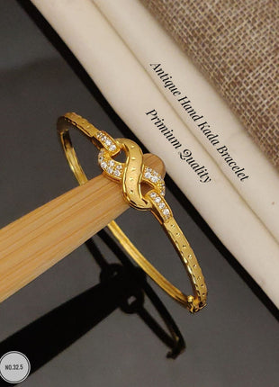 Pearl Studded Gold-Plated Bangle