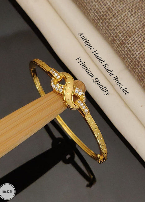 Pearl Studded Gold-Plated Bangle