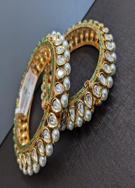 Gold-Plated Kundan Bangles