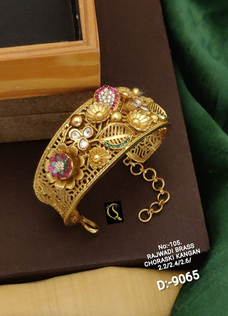 Gold-Plated Kundan Bangles