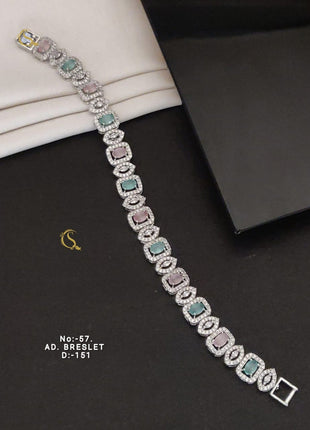 American Diamond Grid Pattern Bracelet