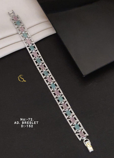 American Diamond Linked Pastel Bracelet
