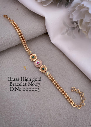 Floral Beaded Gold Bracelet