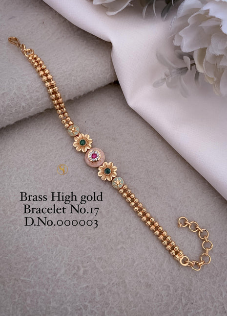 Floral Beaded Gold Bracelet