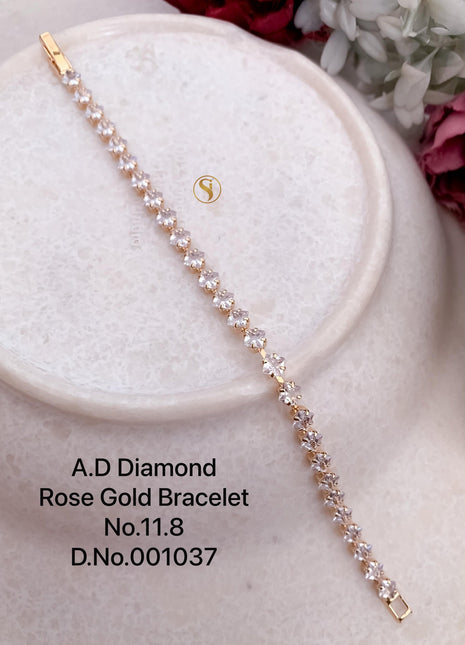 A.D Diamond Floral Cluster Bracelet