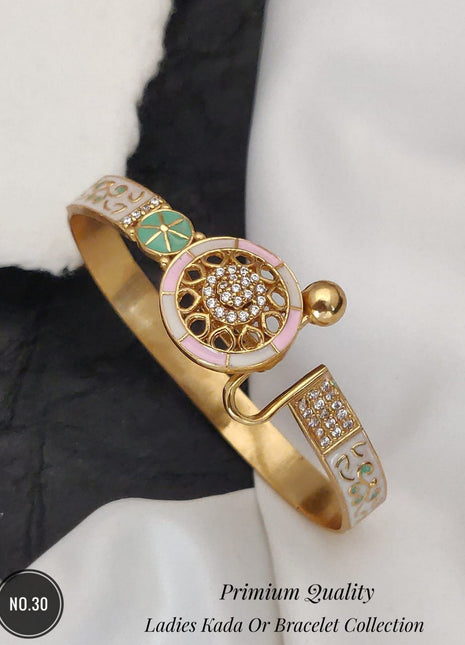 Classic Pink Stone Kada Bracelet