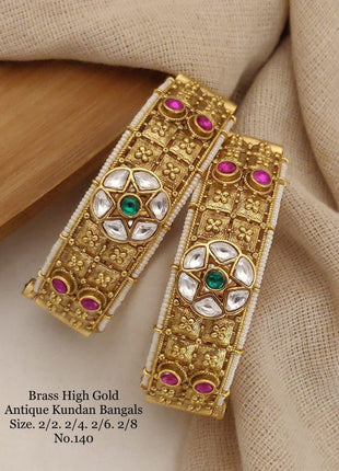 Star Motif Antique Kundan Bangles
