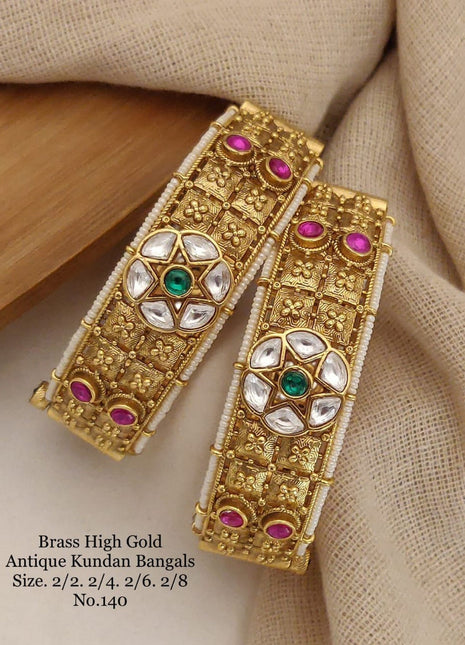 Star Motif Antique Kundan Bangles
