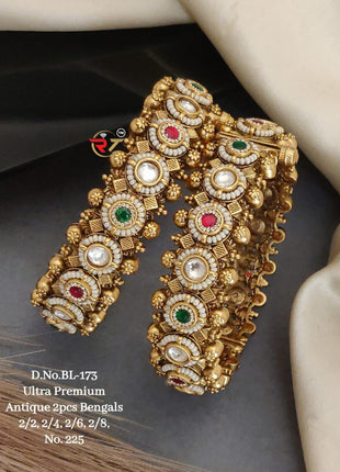 Pearl Kundan Gold-Plated Bangles