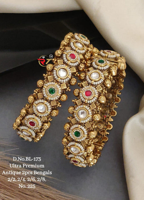 Pearl Kundan Gold-Plated Bangles