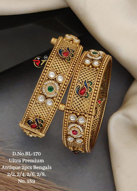 Multi Color Engraved Bangles