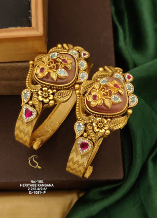 Gold-Plated Kundan Bangle Set