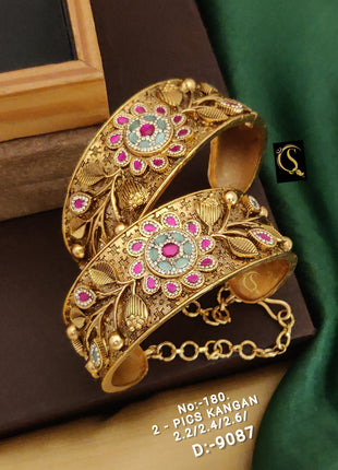 Monzonite Bangle with Floral Accents