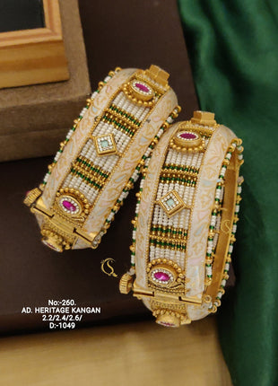 Pearl Studded Gold-Plated Bangle