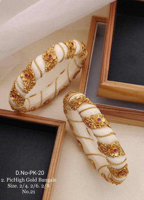 Pearl Bangle with Gold-Plated Finish