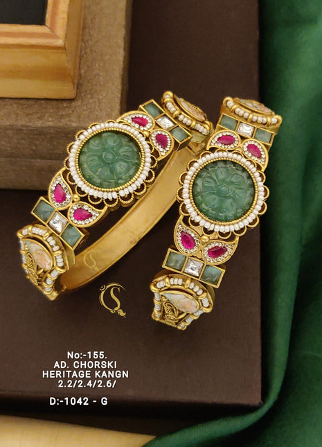 Gold-Plated Classic Hinged Bangles