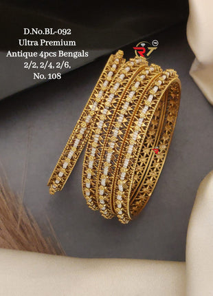 Gold-Plated Textured Bangles