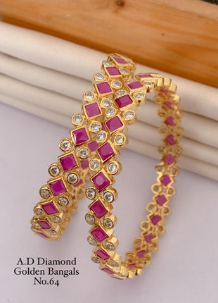 American Diamond Gold-Plated Bangles