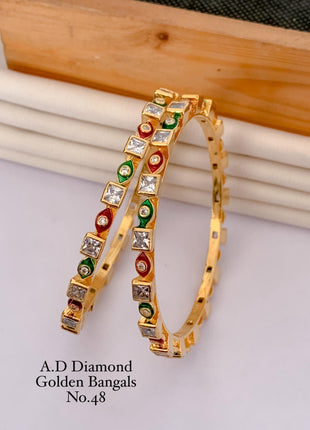 Gold-Plated Kundan Bangles
