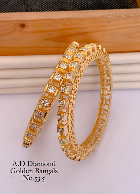 Gold Finish Tribal Style Bangles