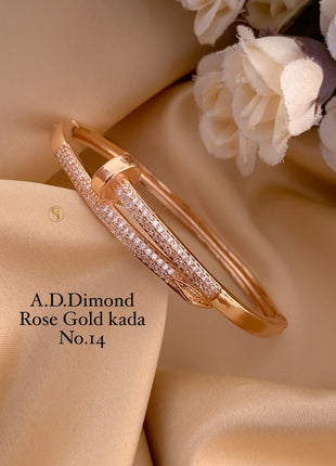 Statement Kada with Triple Diamond Rows
