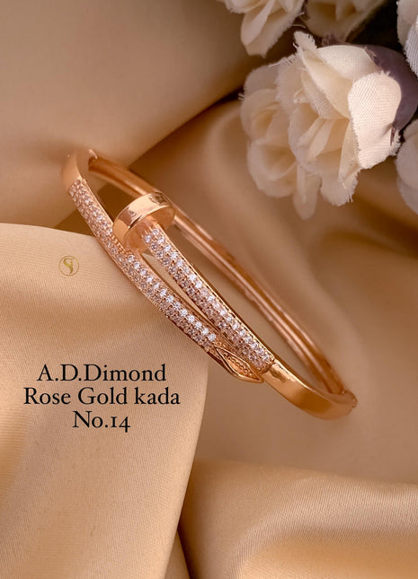 Statement Kada with Triple American Diamond Rows