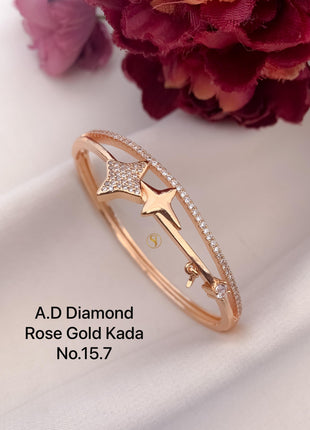 Elegant Wave Band Kada in Rose Gold