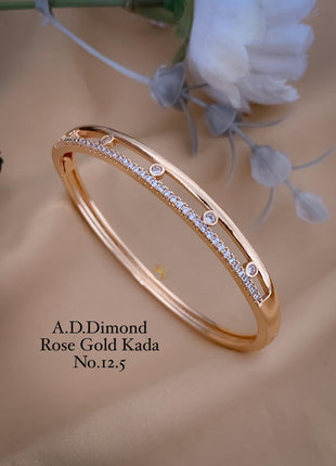 Twin Row Slim Kada with Leaf Detailing