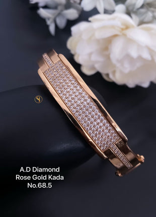 Dual Block Rose Gold Kada with Shine
