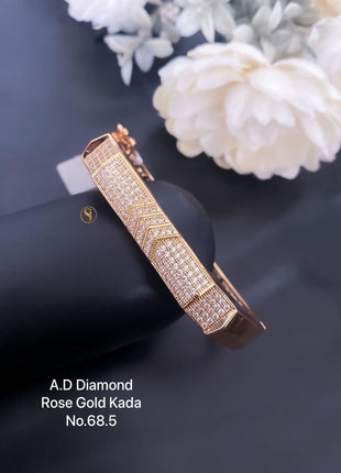 Heritage Script Kada with American Diamond Inlays