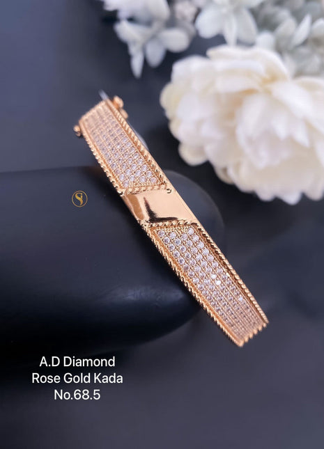 Lattice Carved Kada with AD Sparkle