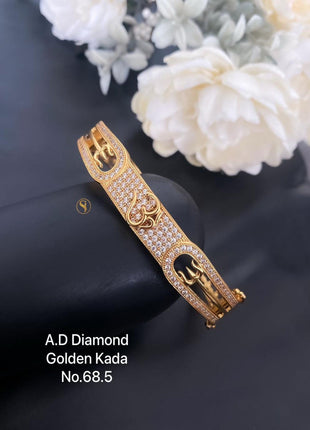 Seven-Stone Rose Gold Kada with A.D Studs