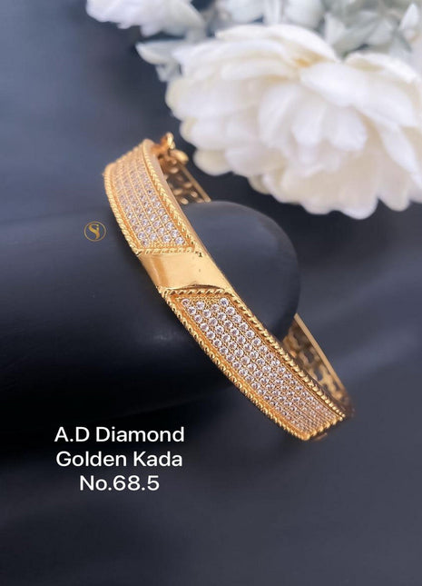 Star Charm Rose Gold Kada with AD American Diamonds