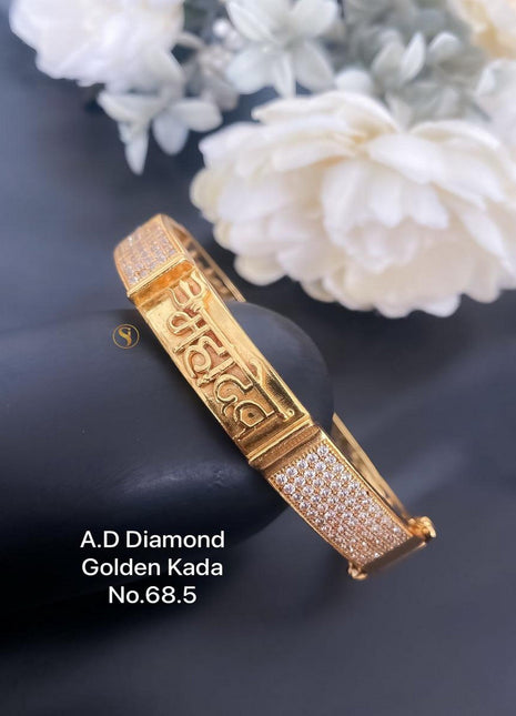 Elegant Broad AD American Diamond Rose Gold Kada